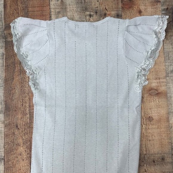 Lace Trim Shortsleeve Sweater - Picture 4 of 4